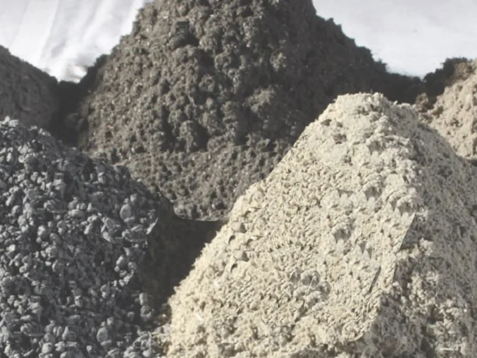 Raw friction-material powders ahead of mixing