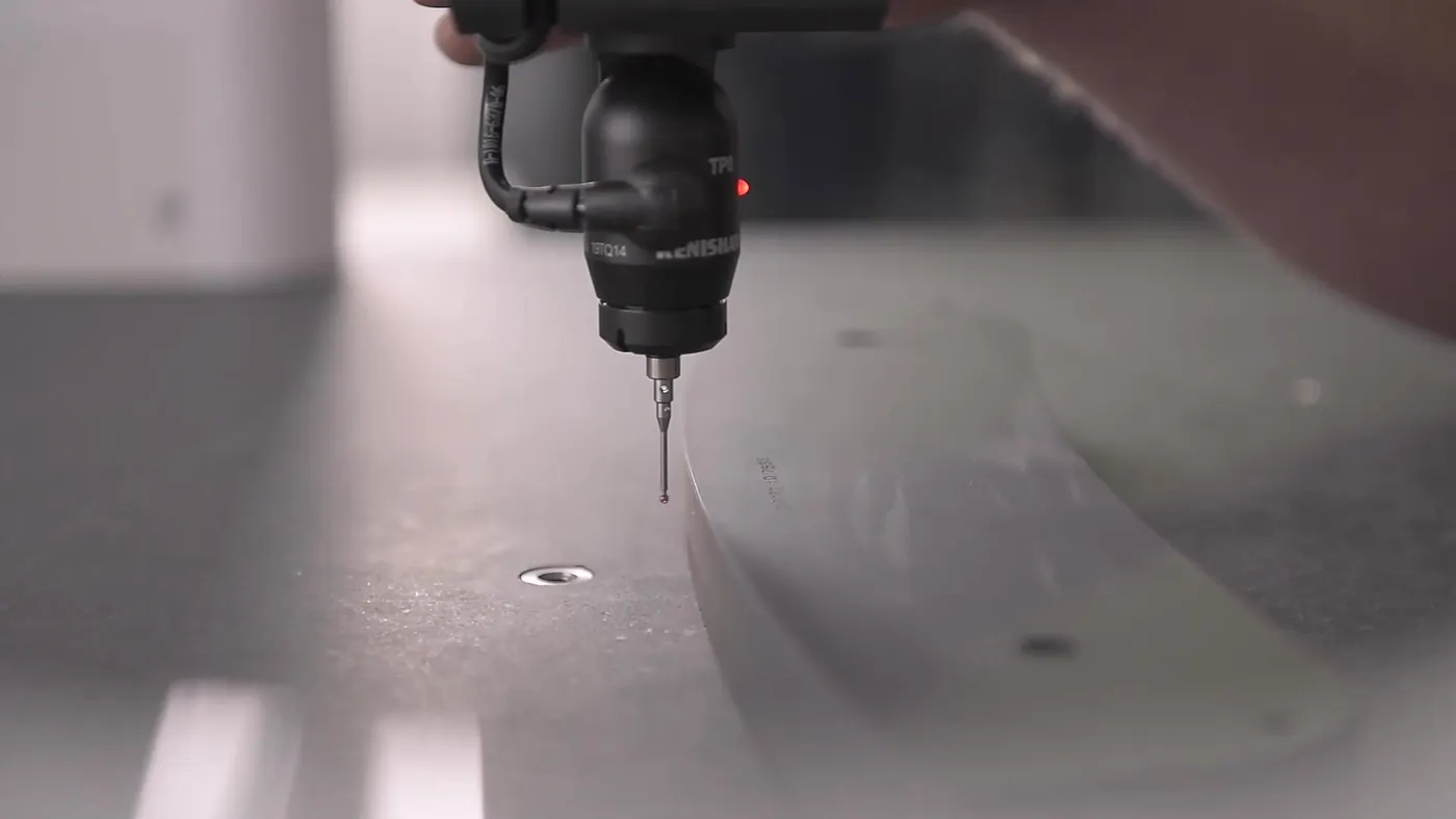 CMM measuring screen during friction-component inspection